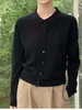 Cárdigan de Seda y Lana de Alta Gama Otoño/Invierno para Mujer, Versátil y Adelgazante Top Exterior de Lana con Cuello Polo