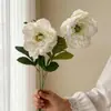 2 peonías artificiales, flores falsas para decoración de sala de estar y mesa de comedor, arreglos florales para hoteles, casas de huéspedes, bodas y arreglos florales