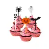 Festa de Halloween Bolo Tema Plástico Transfronteiriço Garfos de Fruta Sobremesa Bolo Decoração Suprimentos (Pacote com 10)