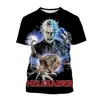 Camiseta Estampada Digitalmente 3D de la Película de Terror "Persiguiendo Almas Fantasmales" para Hombre y Mujer de Manga Corta 2024 Venta Caliente Transfronteriza