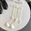 Calcetines de Otoño para Mujer con Lazo, Sin Costuras, Absorbentes de Sudor, Transpirables hasta Media Pantorrilla, Versátiles Estilo Jk Japonés, Calcetines al Mayoreo