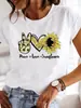 Mujer Estampado Carta de Amor Dulce Tendencia de los 90 Verano Camiseta Ropa Cl