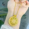 Colgante de Cobre Chapado en Oro Filigrana de Brújula con Diamantes, Diseño Hueco, Símbolo Ruyi Cuatro-en-Uno, Completo y Armonioso, Collar de Estilo Nacional Nuevo Estilo Chino