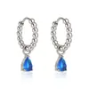 Pendientes Estilo Europeo y Americano Wanxing Oro de 18K Zircón No Modificado Forma de Lágrima Pinzas para Oreja Transfronterizo Estilo Dulce Lujo Ligero Versátiles