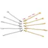 Cadena extendida texturizada de acero inoxidable letras 18k cadena de cola de 5 cm cierre de mosquetón traje accesorios de cadena de cola para collar pulsera DIY