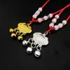 Candado de larga vida bebé colgante chapado en oro Campana segura y rica campana de candado para niños collar para niños