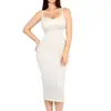 Vestido de yoga seamless de una pieza más vendido transfronterizo europeo y americano, falda moldeadora, vestido ajustado reductor de cintura y vestido de cuello halter