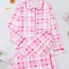 Pijamas e Roupas de Casa Infantis para Meninos e Meninas, Conjunto de Tecido Retardante de Chamas de Manga Longa, Adequado para Usar por Cima, Conjunto Confortável Estilo Lapela