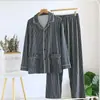 2026 Novo Conjunto Masculino Casual Oversized Soltinho Juventude Manga Longa Calça Longa Fino Algodão Puro Roupa de Dormir Atacado