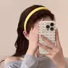 Diadema de Tela Amarilla Simple y Elegante para Mujer, Versátil para Salidas de Verano, Diadema de Corona Alta con un Toque de Lujo, Popular en Redes Sociales, Pinza para el Cabello para Lavarse la Cara