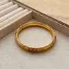 Nuevo Pulsera Espléndida de Esmalte Estilo Corte Dorado Patrón Ruyi Ramas Envueltas Esmalte Hueco Pulsera Antigua Vintage