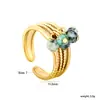 Diseño de Nicho Transfronterizo Acero Inoxidable Borla Mariposa Anillo Abierto Ajustable Chapado en Oro de 18K Moda Anillo Personalizado