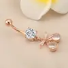 Anillos para el Ombligo Europeos y Americanos Anillo para el Ombligo Diamante de Cereza Poste 316 Clavo para el Ombligo Joyería para Piercings Corporales Botón para el Ombligo