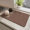 Alfombrilla Drenante Simple de Color Sólido para Cocina de Tierra de Diatomeas, Alfombrilla Absorbente de Agua de Secado Rápido, Alfombrilla Aislante de Calor para Barra de Cocina, Posavasos, Manteles Individuales para Restaurante