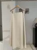 Falda midi de línea A estilo minimalista coreano KEKEZOON para mujer, color liso, de cintura alta, adelgazante, falda versátil 8709