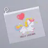 Bolsa de Almacenamiento de Archivos de Dibujos Animados de Unicornio Lindo Bolsa Simple con Cremallera de Anillo Estudiante Bolsa Transparente para Almacenamiento de Mascarillas Estudiante