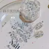 Producto de moda para arte de uñas: Serie de glitter reflectante de luz de gran capacidad de 10 g, materiales mixtos para decoración de uñas, decoraciones de polvo de glitter