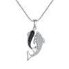 Collar de doble delfín para mujer bañado en plata s925 cadena para la clavícula pequeño colgante de red roja microincrustado joyería coreana una generación de cabello