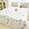 Lençol de Algodão Lavado com Desenho para Verão Peça Única para Dormitório Estudantil Conjunto de Cama Individual/Casal 1,5m com Fronha Três Peças Uso Doméstico