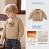 [Novo Produto] Moletom Grosso Infantil Outono Novo Estilo Tops para Meninos Roupas de Bebê com Forro de Fleece para Meninas de 3 Anos