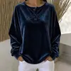 Moda Femenina Europea y Americana 2026 Sitio Independiente de Amazon Transfronterizo Nuevo Suéter Casual de Moda de Terciopelo Holgado con Botones Manga Larga