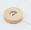 Luz noturna de acrílico base redonda madeira de borracha LED base luminosa plug USB ornamentos de madeira DIY