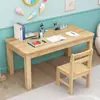 Escritorio y Silla de Estudio para Niños de Madera Maciza Mesa Especial para Jardín de Infantes Rectangular Educación Temprana Aula Grande Juego para el Hogar Escritorio de Estudio