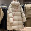 Jaqueta Acolchoada de Penas de Pato Branco 90 Resistente ao Frio para Mulheres, Comprimento Médio, Novo Casaco Acolchoado Fashion Inverno 2026