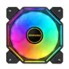 Ventoinha de Chassi RGB Espelho Mágico Ausen 12cm Ventilador de Resfriamento Silencioso para Computador de Mesa Aceita Personalização