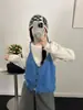 Suéter Camada com Colete Camisola + Conjunto de Duas Peças Tricô Manga Longa Gola Redonda Cor Sólida Novo Design Outono/Inverno 2026 para Mulheres
