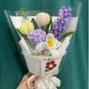 Campanas de viento hechas a mano, creativas y caseras, hechas con palos trenzados, tulipán tejido con flores, paquete de material para el Día de San Valentín para novia