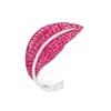 Broche Cuadrado de Cristal de Hoja de Lujo de Gama Alta con Incrustaciones Completas de Diamante y Diseño de Planta de Perlas de Agua Dulce para Mujer