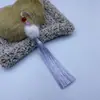 Recordando a Xiangfei Bola de Pelo de 12 cm Borla con Cuentas Colgante de Traje Antiguo Accesorios Hanfu Cheongsam Manualidades Accesorios de Vestimenta