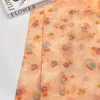 Tecido Jacquard de Algodão Laranja Sonhos Esmagados, Camisa de Vestido de Verão Respirável e Fresca, Tecido Floral de Algodão