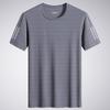 Camiseta de Manga Corta de Seda Helada de Verano para Hombre, Transpirable de Malla, Delgada, Casual, Versátil, de Secado Rápido, Camiseta Deportiva con Sensación de Hielo
