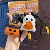 Novo chaveiro de couro com cabeça de abóbora de Halloween, design fofo de desenho animado, divertido e estiloso, perfeito como um pequeno presente ou acessório para bolsas femininas