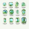 Nuevo arte de uñas con punta inferior de diamante súper brillante estilo japonés hielo transparente fruta verde color importado multicorte amor diamante joyería al por mayor