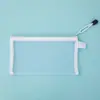 Estuche de Malla Transparente Simple al por Mayor, Bolsa de Almacenamiento para Estudiantes, Estuche Portátil para Exámenes, Bolsa para Lápices de Gran Capacidad