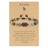 Pulseras Tejidas con Piedras Naturales de los Doce Signos del Zodíaco Transfronterizas Europeas y Americanas Nuevo Producto Pulsera Ajustable de Cuentas de Piedra Ojo de Tigre Set