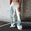 Pantalones de Otoño Transfronterizos Pantalones de Playa Cordón Cintura Elástica Impresión 3D Estampado Hawaiano Pantalones para Hombre