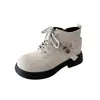 2026 Zapatos de Cuero para Mujer de Estilo Británico con Suela Gruesa, Punta Ancha, Novedad de Otoño, Estilo American College