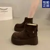 Botas de Nieve Gruesas con Piel Integrada para Mujer, Nuevo Modelo Popular Invierno 2026, Botines Cortos Estilo Birkenstock, Zapatos Cálidos de Algodón