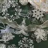 Textura de Cristal Encaje de Cisne Acrílico con Purpurina Copo de Nieve Transparente Colgante de Árbol de Navidad Colgante Decoración de Campana