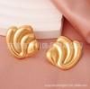 INS Celebrante de Internet Moda Aretes de Onda de Acero Inoxidable Oro de 18k Sentido de Diseño Avanzado Joyería Transfronteriza al Por Mayor