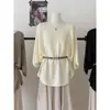 Camiseta sencilla de manga corta de seda helada con cuello redondo estilo coreano para mujer, nuevo modelo de verano 2026, corte holgado, adelgazante, rejuvenecedora, top versátil