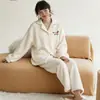 Pijama Espeso de Otoño e Invierno para Mujer que se Puede Usar Afuera, Conjunto de Ropa de Casa Cálido y Casual, Pijama de Mujer (un)