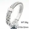 Joyería de Acero de Titanio Transfronteriza de Moda para Hombre Cadena de Acero Inoxidable Doble Fila Empalme Frontal y Trasero Cadena Doble Imperial Pulsera con Hebilla Magnética