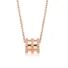 Colgante de Collar Auténtico de Plata Pura 999 con Forma de Cintura Pequeña para Mujer, Oro Rosa, Diseño de Nicho de Alta Gama, Cadena Versátil para Clavícula