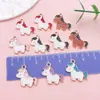Colgante de aleación con gota de aceite de poni de dibujos animados, 18 mm, crin multicolor, pulsera, collar, accesorios de joyería DIY, venta al por mayor