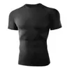 Fitness Esportivo Cor Pura Secagem Rápida Gola Redonda Slim Fit Corrida Casual Camiseta Masculina de Manga Curta Camiseta de Secagem Rápida Masculina